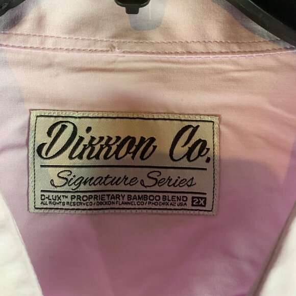 Dixxon‎ Men's D-Lux Bamboo Blend Pink Button Down Performance Shirt Size 2X 9049 - Picture 3 of 9